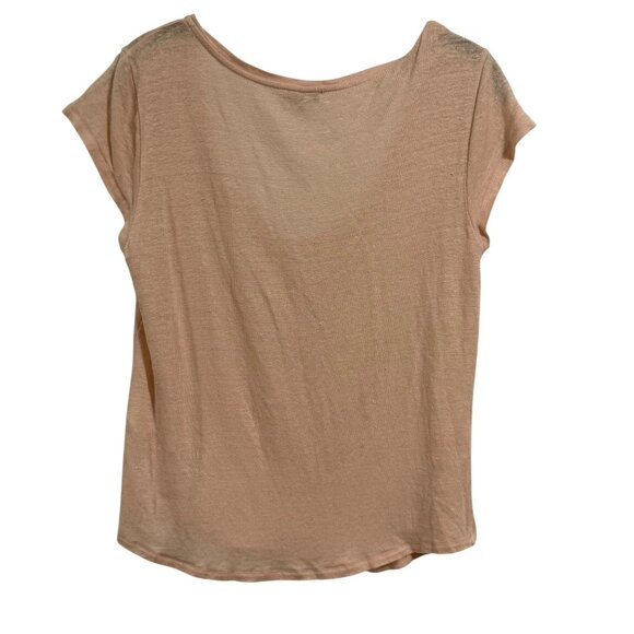 Faherty Linen Blend‎ Light Pink Scoop Neck T-Shirt Size M - Picture 4 of 6
